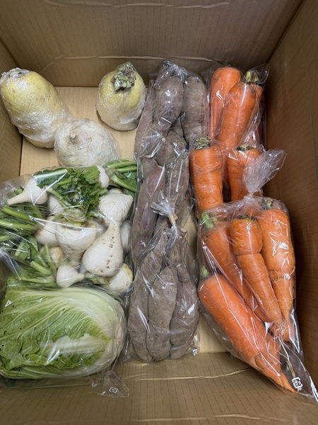 1月のご支援品1/11　大根、ニンジン等