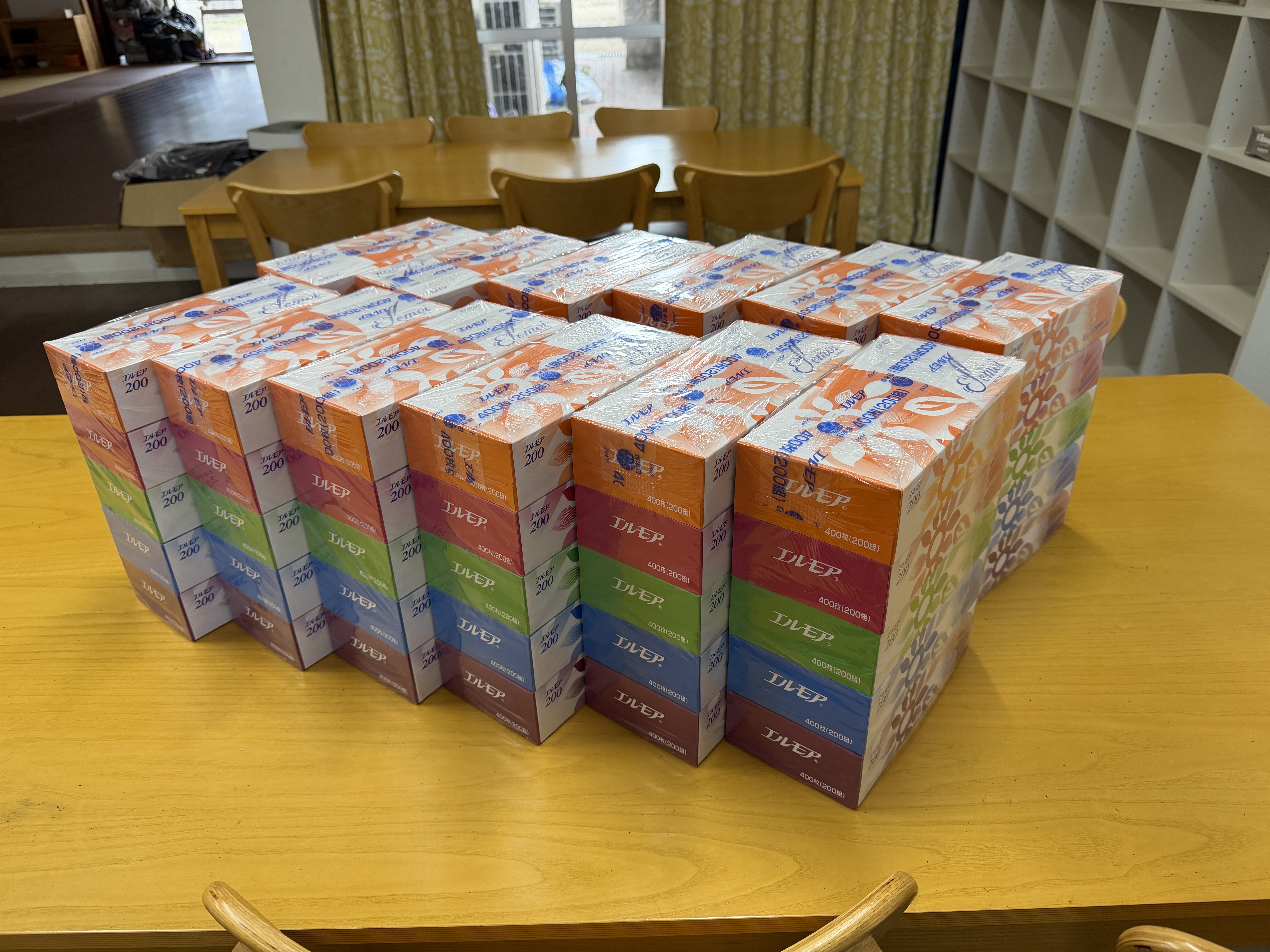 1月のご支援品1/28　ティッシュ、トイレットペーパー