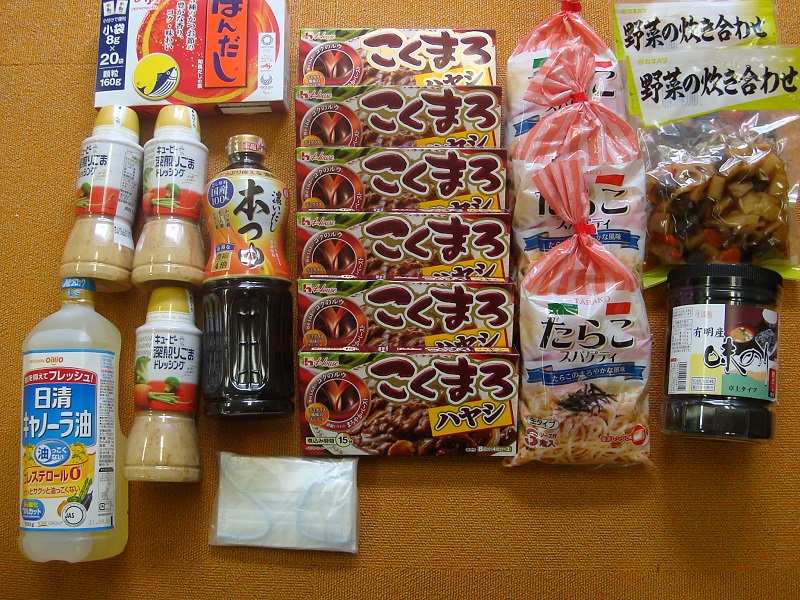 4月のご支援品 4/17調味料、パスタ等