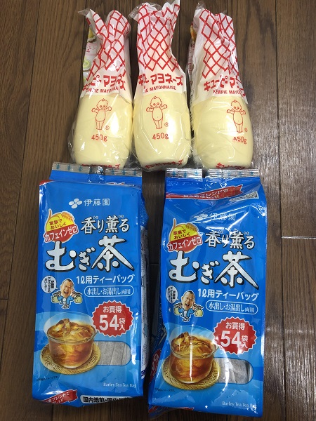 6月のご支援品 6/22 麦茶、マヨネーズ