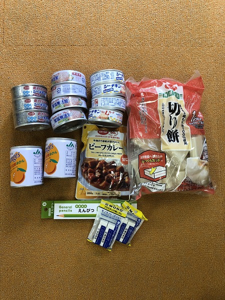 6月のご支援品 6/25シーチキン、お餅等