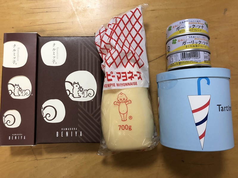 7月のご支援品 7/8マヨネーズ、シーチキン等