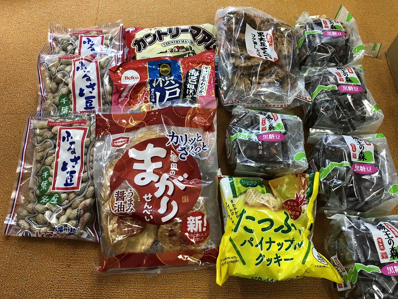 7月のご支援品 7/20お菓子、お茶、ゼリー